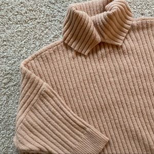 Warm Blush Pink Slightly Cropped Oversized Sweater